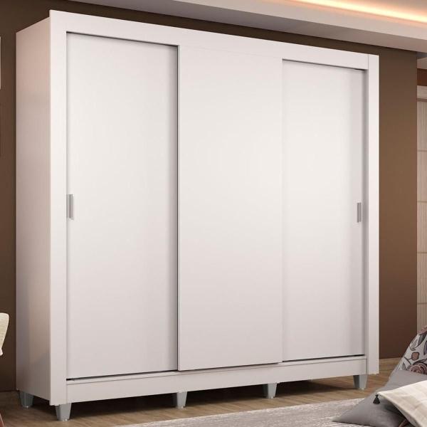 ROPERO MADESA LYON 3 PUERTAS 2 CAJONES PIES BLANCO
