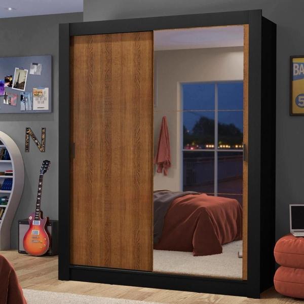 ROPERO MADESA DALLAS 2 PUERTAS CORREDIZAS E 2C NEGRO