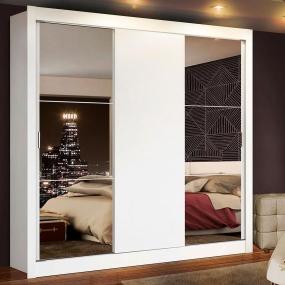 ROPERO MADESA MÓNACO 3 PUERTAS 2 ESPEJOS BLANCO