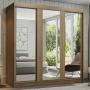 ROPERO DOBLE MADESA RENO 3 PUERTAS ESPEJOS MARRÓN