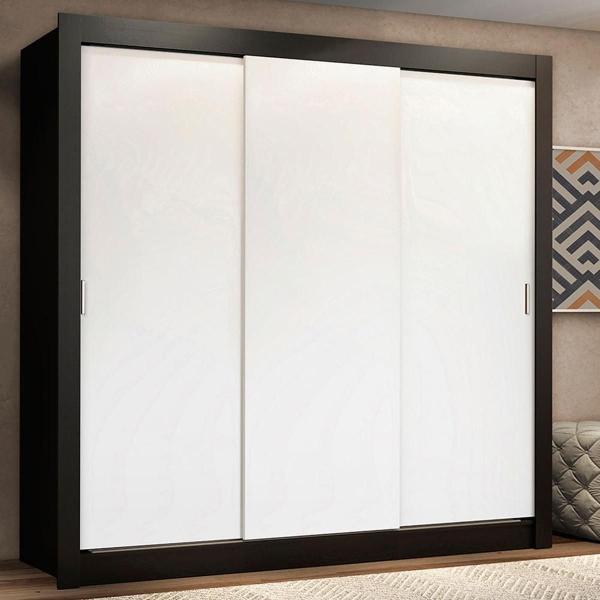 ROPERO MADESA LYON PLUS 3 PUERTAS CORREDIZAS 4C NEGRO