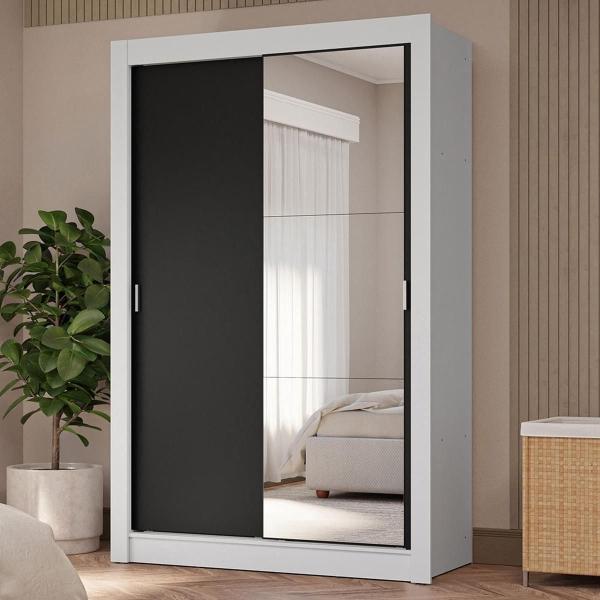 ROPERO CLÓSET MADESA VIVARE PLUS 2 PUERTAS 1 ESPEJO BN