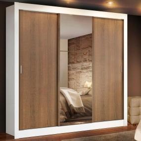 ROPERO MADESA LYON 3 PUERTAS 1 ESPEJO 2 CAJONES BLANCO