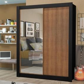 ROPERO MADESA DALLAS PLUS 2 PUERTAS CORREDIZAS NEGRO