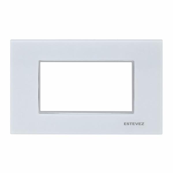 PLACA DE PARED DE 3 MÓDULOS CRISTAL BLANCO