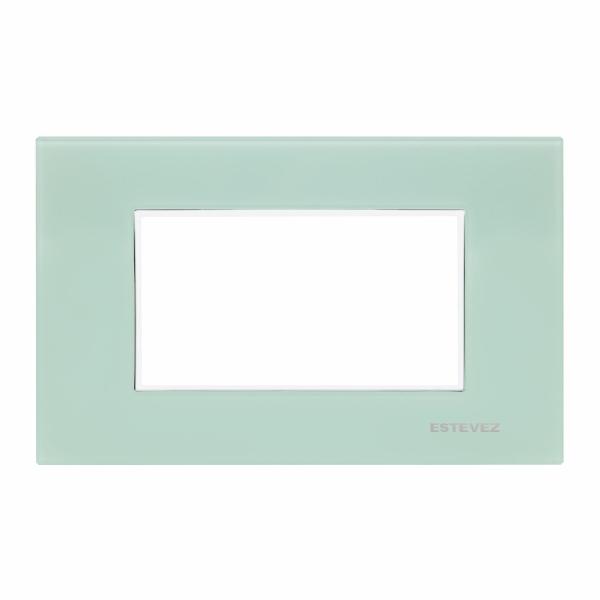 PLACA DE PARED DE 3 MÓDULOS CRISTAL AGUA