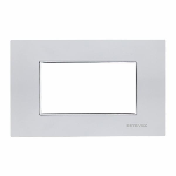 PLACA DE PARED DE 3 MÓDULOS CRISTAL GRIS