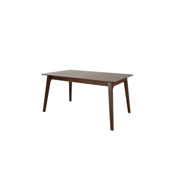 JUEGO DE COMEDOR EXTENSIBLE VERONA DE MADERA DE NOGAL CON 4 SILLAS TAPIZADAS GRIS OSCURO