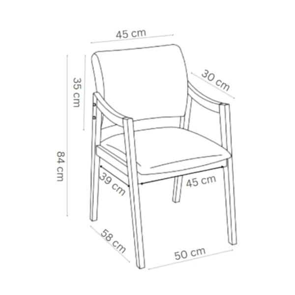 SET DE 4 SILLAS DE COMEDOR LESSON DE MADERA DE NOGAL CON TAPIZADO GRIS OSCURO