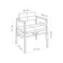 SET DE 4 SILLAS DE COMEDOR GIN DE MADERA DE NOGAL CON TAPIZADO GRIS CLARO