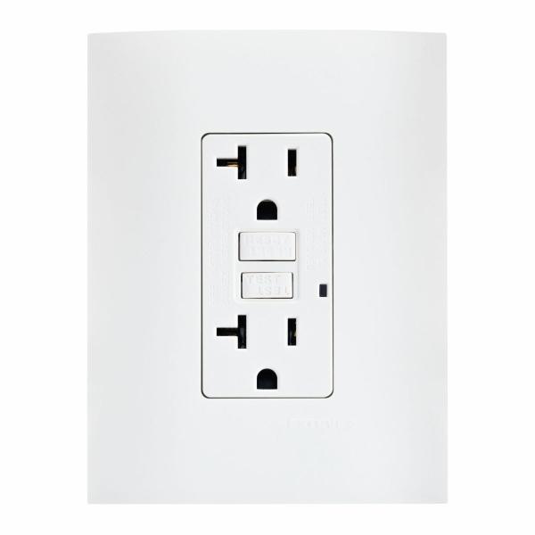 CONTACTO DÚPLEX CON FALLA A TIERRA Y PLACA DE PARED INCLUIDA BLANCO TIZA