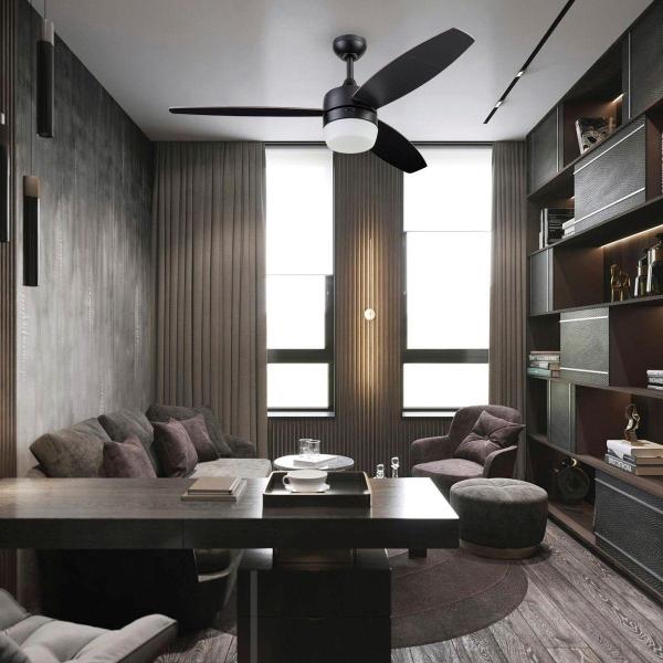 VENTILADOR DE TECHO ELISEO 52" PARA INTERIOR CON LED INTEGRADO NEGRO