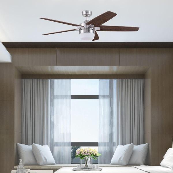 VENTILADOR DE TECHO PASSAT 54" PARA INTERIOR CON LED INTEGRADO NÍQUEL