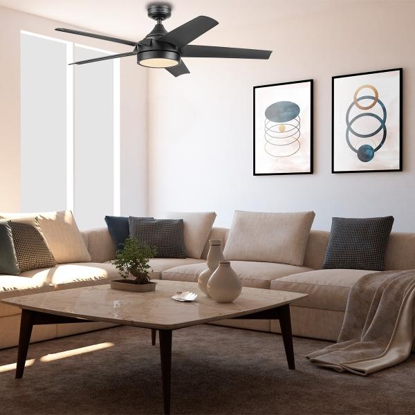 VENTILADOR DE TECHO FUJI 52" PARA EXTERIOR CON LED INTEGRADO NEGRO