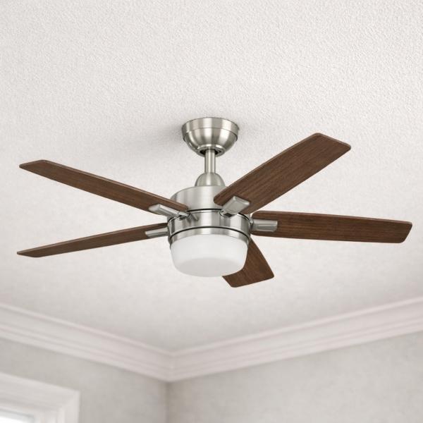 VENTILADOR DE TECHO PASSAT SMART PEWTER 52" PARA INTERIOR CON LED INTEGRADO NÍQUEL