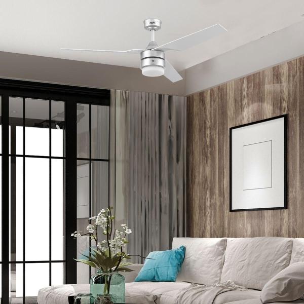 VENTILADOR DE TECHO LOS CABOS 52" PARA EXTERIOR CON LED INTEGRADO PLATA