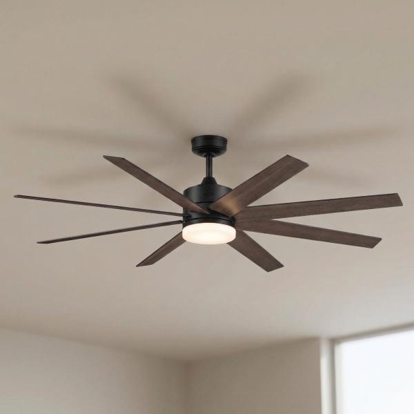 VENTILADOR DE TECHO OCTO 62" PARA EXTERIOR CON LED INTEGRADO NEGRO