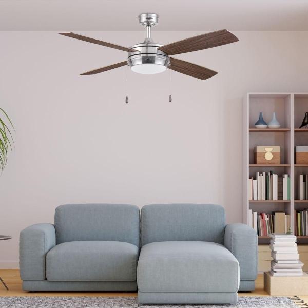 VENTILADOR DE TECHO CICLON 52" PARA INTERIOR CON LED INTEGRADO NÍQUEL