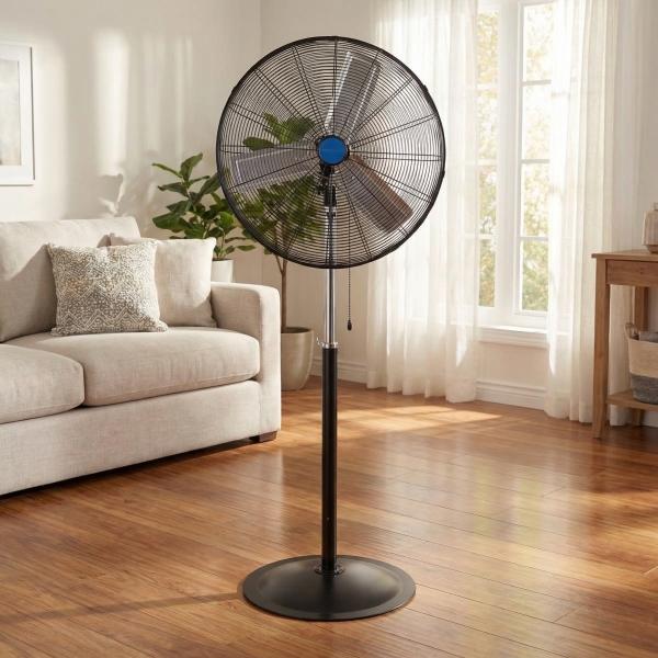 VENTILADOR DE PEDESTAL 30" SAYULITA PARA INTERIOR CON ASPA METÁLICA NEGRO
