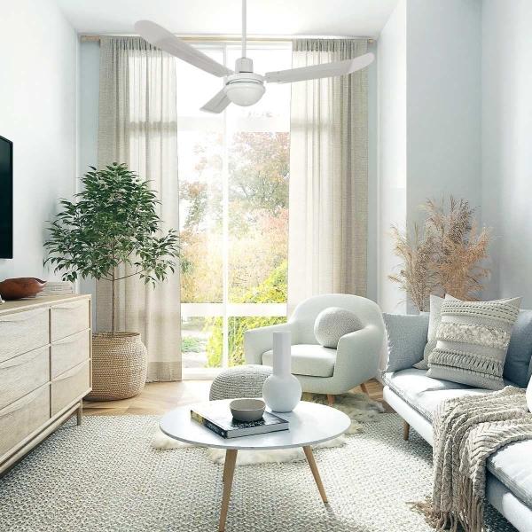 VENTILADOR DE TECHO INDUSTRIAL 56" PARA INTERIOR CON LED INTEGRADO BLANCO