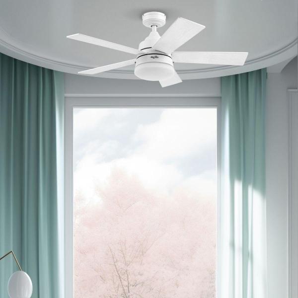 VENTILADOR DE TECHO CEFIRO 44" PARA EXTERIOR CON LED INTEGRADO BLANCO