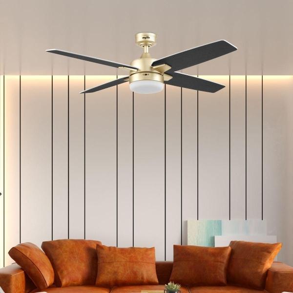 VENTILADOR DE TECHO FERIA 50" PARA INTERIOR CON LED INTEGRADO ORO MATE