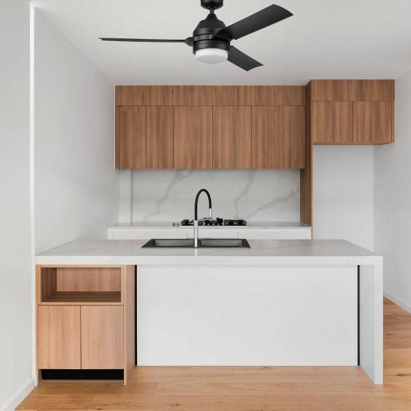 VENTILADOR DE TECHO NASIM 54" PARA EXTERIOR CON LED INTEGRADO NEGRO