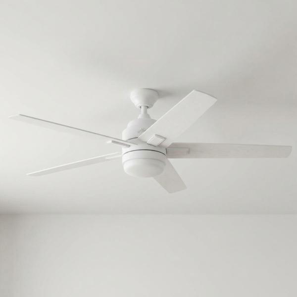 VENTILADOR DE TECHO KON 52" PARA EXTERIOR CON LED INTEGRADO BLANCO