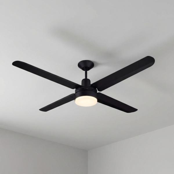 VENTILADOR DE TECHO RAFAGA 56" PARA EXTERIOR CON LED INTEGRADO NEGRO