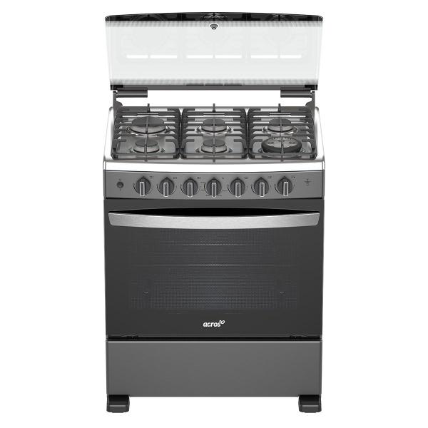 ESTUFA DE PISO A GAS ACROS 30 IN TITTANIO CON CAPELO