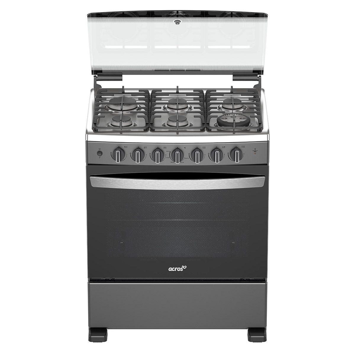 Estufa de piso a gas acros 30" tittanio con capelo