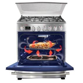 ESTUFA DE PISO GAS LP CONVERTIBLE A NATURAL + ELÉCTRICA 30 PULGADAS 6 QUEMADORES AIR FRYER