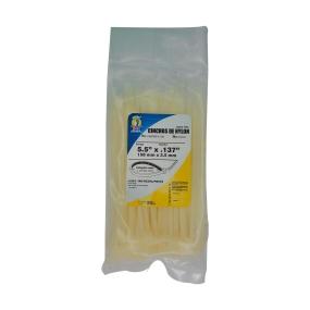 CINCHOS SUJETA CABLE 5.5 NATURAL BOLSA CON 100 PIEZAS