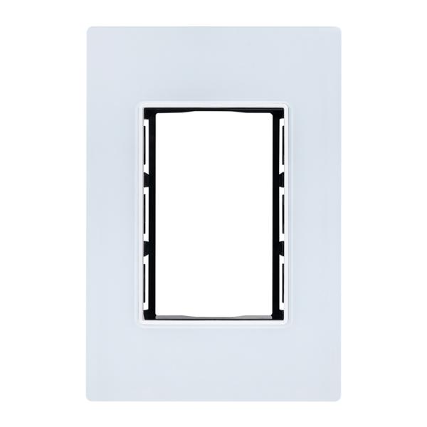 PLACA DE PARED DE 3 MÓDULOS CRISTAL BLANCO