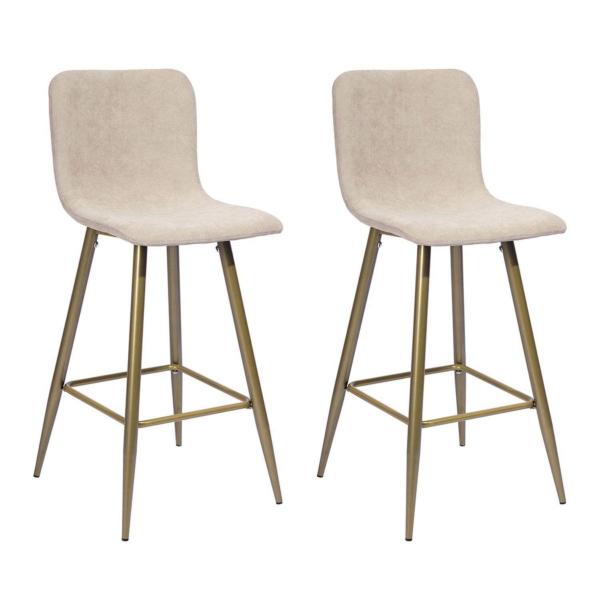 BANCOS TERCIOPELO BEIGE 2 PIEZAS