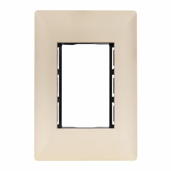 PLACA DE PARED DE 3 MÓDULOS MARFIL MATE