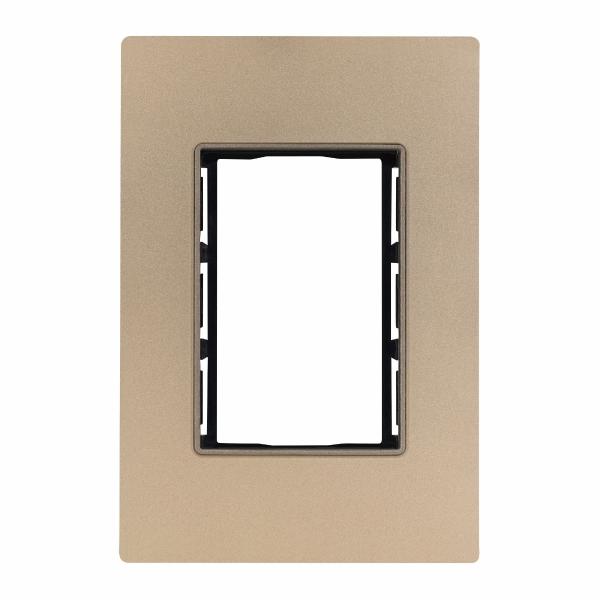 PLACA DE PARED DE 3 MÓDULOS CRISTAL CHAMPAGNE