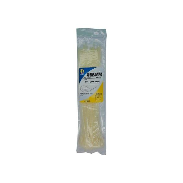 CINCHO SUJETACABLE DE NYLON DE BOLITAS NATURAL REUSABLE