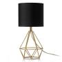 LÁMPARA DE MESA DORADA CON PANTALLA NEGRA MINIMALISTA