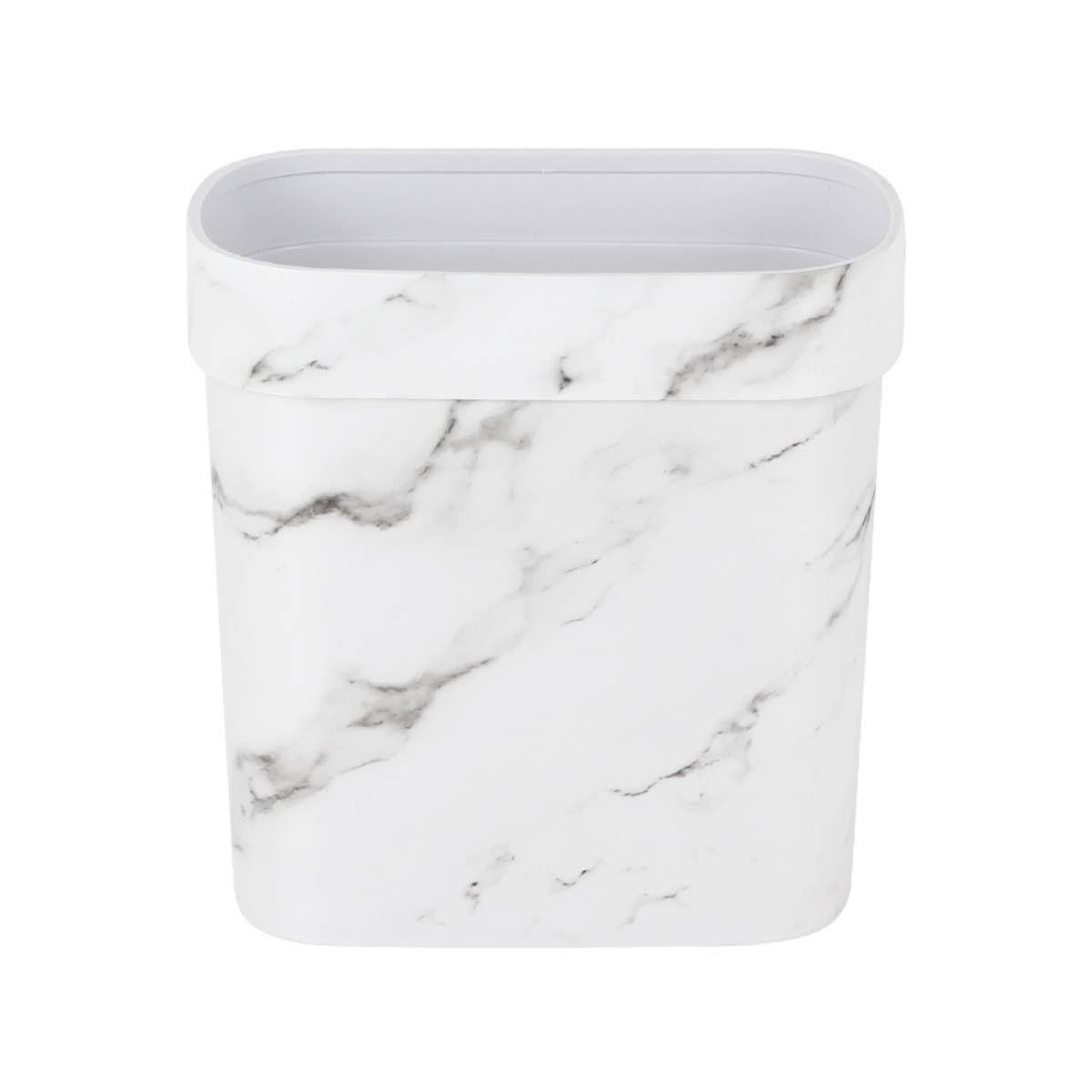 Bote de basura 12l blanco mármol