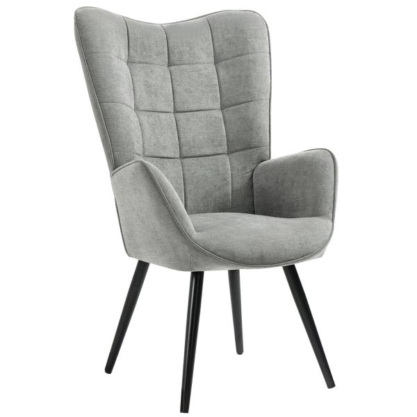 SILLÓN INDIVIDUAL TAPIZADO 66 X 71 X 110 CM GRIS