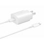 ADAPTADOR DE CORRIENTE SAMSUNG 25W CON CABLE USB-C BLANCO