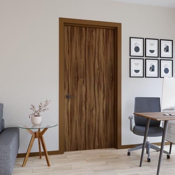 PUERTA INTERIOR REFORZADA NOGAL TERRA 100 X 230 CM EXPRESS PLUS