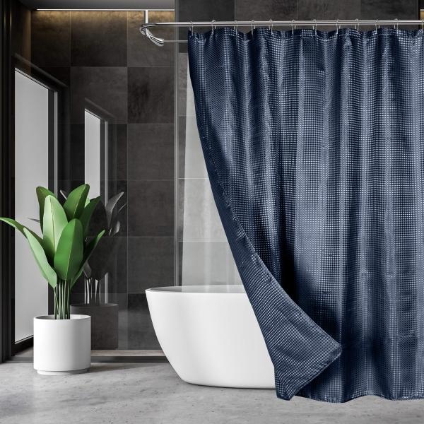 CORTINA DE REGADERA AZUL + LINER HOMECREATIONS
