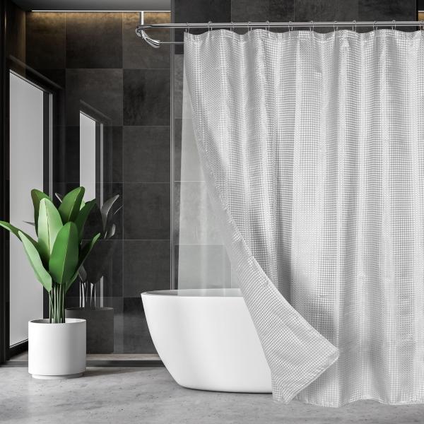 CORTINA DE REGADERA GRIS + LINER HOMECREATIONS