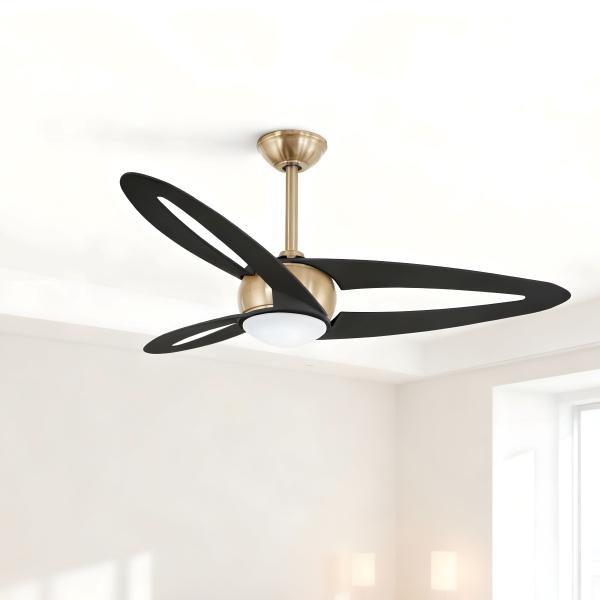 VENTILADOR DE TECHO TORTE 46" LED INTEGRADO PARA INTERIOR LATON