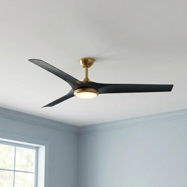 VENTILADOR DE TECHO SANSRA 60" LED INTEGRADO PARA INTERIOR/EXTERIOR LATÓN