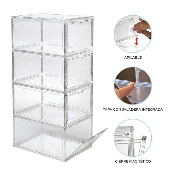 SET DE 4 ZAPATERAS TRANSPARENTES