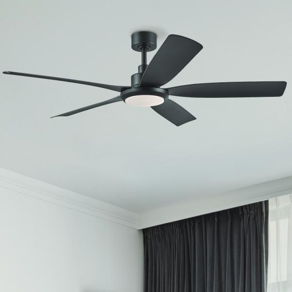 VENTILADOR DE TECHO AMAIA 56" LED INTEGRADO PARA INTERIOR/EXTERIOR NEGRO