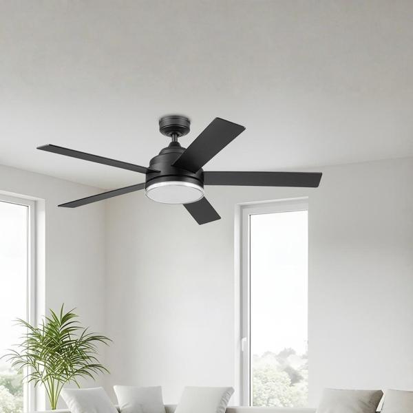 VENTILADOR DE TECHO SILVERTON 52" LED INTEGRADO PARA INTERIOR NEGRO